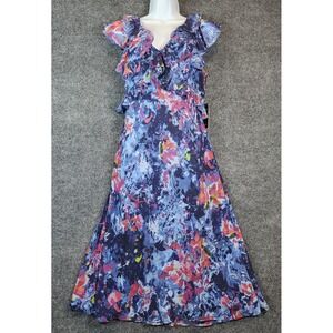 Lauren Ralph Lauren Women Fairy Cottage Floral Ruffle Maxi Dress Size 10‎ NWT